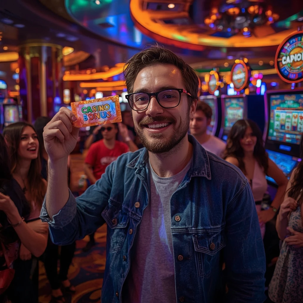 personne tenant un bonus de Frumzi Casino